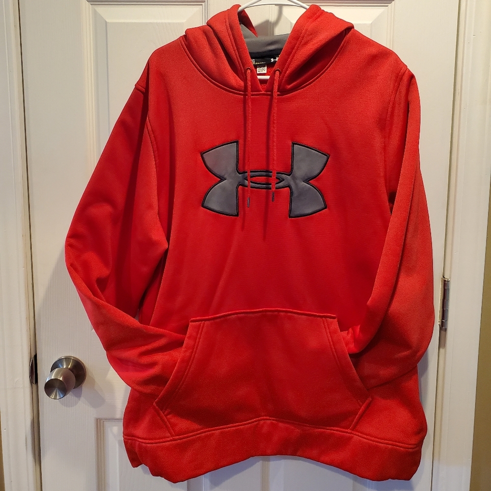 Mens Red Under Armour Hoodie Size Large